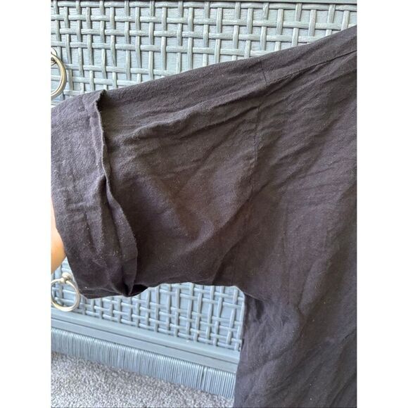 Eileen Fisher Black Button down linen cotton blend, XL $168 D11 - Picture 3 of 8